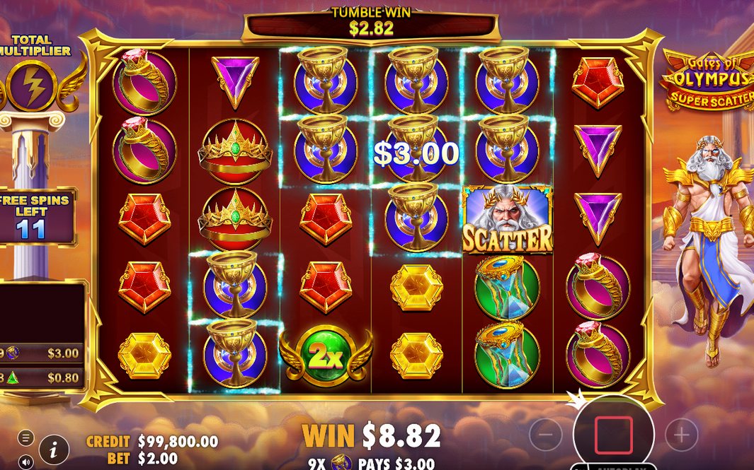 Total multiplikator i Free Spins som gäller alla senare vinster